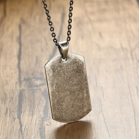 Pendentif Loup Gravé (Acier)